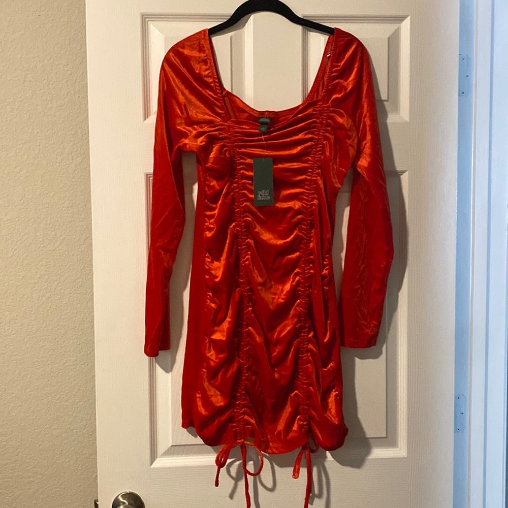 Red velvet dress